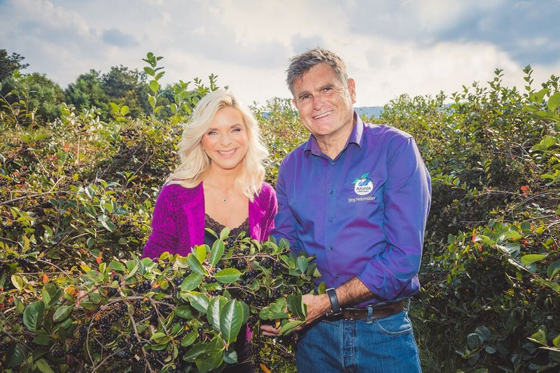 Uta Bresan mit Aronia ORIGINAL Gründer Jörg Holzmüller
