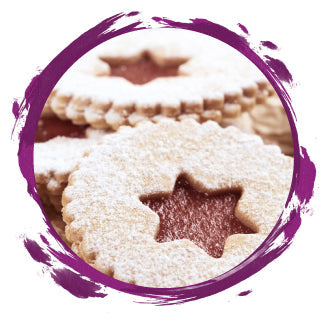 Hildaplätzchen mit Aronia Konfitüre