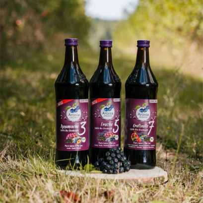 Aronia Mischsäfte in der Plantage