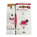 Aufgefaltete Verpackung "7 Leben Granatapfel" 100% Direktsaft, bio-vegan-premium, mit Granatapfel-Motiv