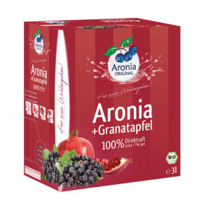 Packshot: Aronia+Pomegranate Direct Juice Organic 3 l