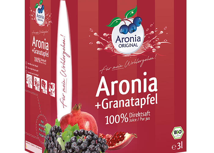 Packshot: Aronia+Granatapfel Direktsaft Bio 3 l