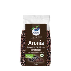 Packshot: Aronia berries in dark chocolate organic 200 g